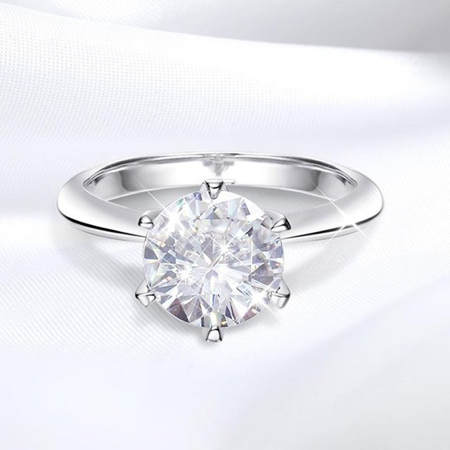 URMYLADY Jewelry Ring 925 Silber, Moissanit, Damen - Bild 1