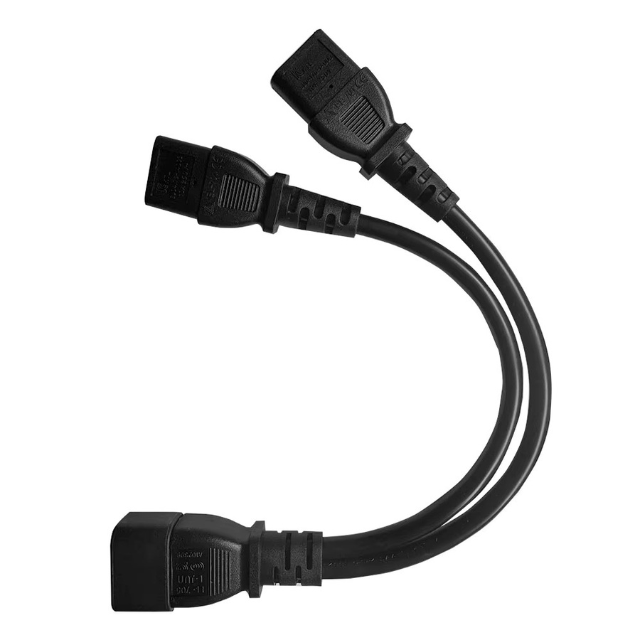 AC Power Splitter Kabel IEC 320 Y Netzkabel mit C14 Stecker auf 2x C13 Buchse in Schwarz - Bild 3