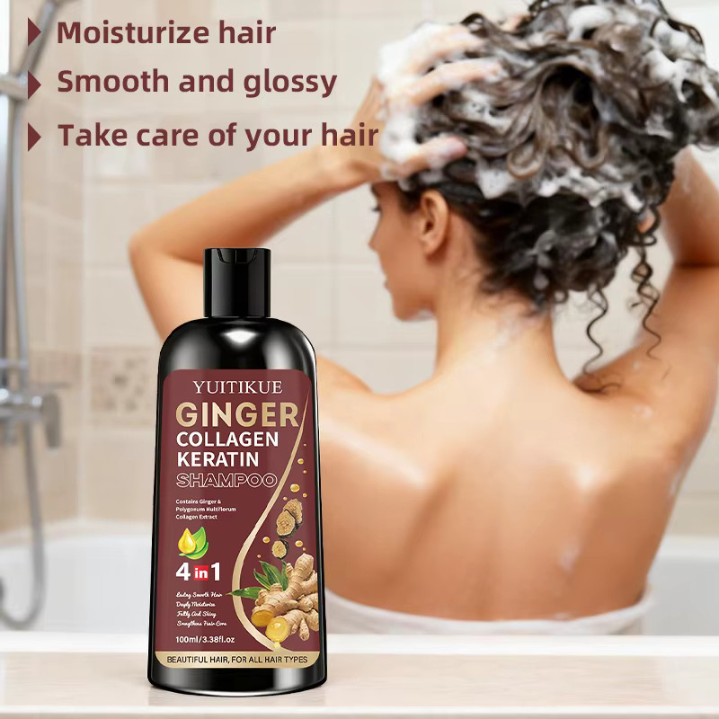 YUITIKUE Ingwer-Kollagen-Keratin-Shampoo, 100 ml, Unisex - Bild 4