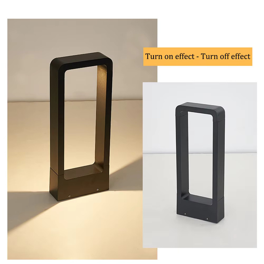 Feiyunlux LED Gartenleuchte Up-Down in Schwarz, Rechteckige Aluminium Rasenleuchte mit IP65 Wasserschutz und Warmweißem Licht - Bild 4