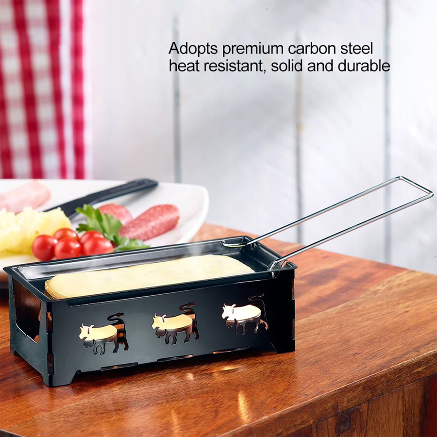 TOPINCN Raclette Backblech aus Carbonstahl mit Non-Stick-Beschichtung und faltbaren Griffen in Schwarz - Bild 2