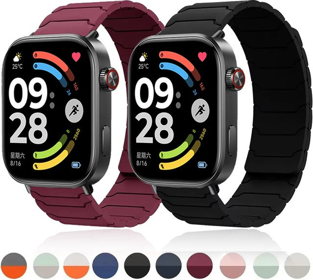 Uhrenarmband Silikon, Magnetisch, Schwarz, Unisex - Bild 1