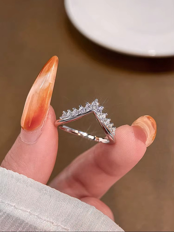 Kronenring 925 Silber, Zirkonia, Damen - Bild 1