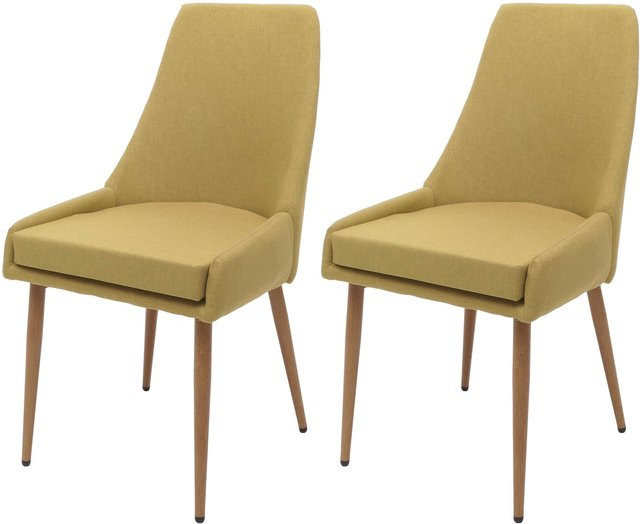 2er-Set MCW Esszimmerstuhl O27 Polsterstuhl aus Stoff und Metall in Grün im 50er Jahre Design - Bild 1