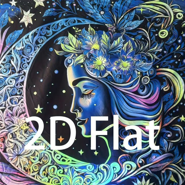 VIKAMA Wandteppich Mondgott-Blume mit psychedelischer Kunst in Multicolour, abstrakte Blumen- und Mond-Dekoration für dein Schlafzimmer oder Party-Hintergrund, B/H: 40 x 40 cm - Bild 1