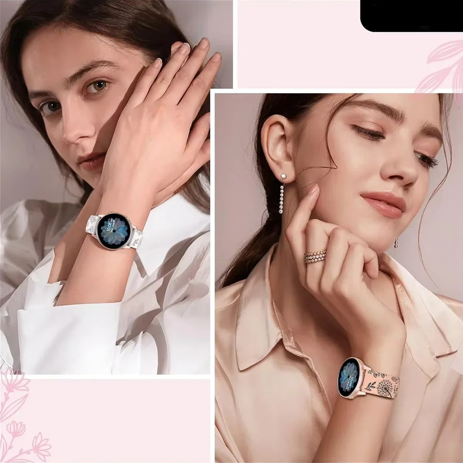 Uhrenarmband Silikon, zweifarbiges Löwenzahn, Unisex, 20 mm - Bild 3
