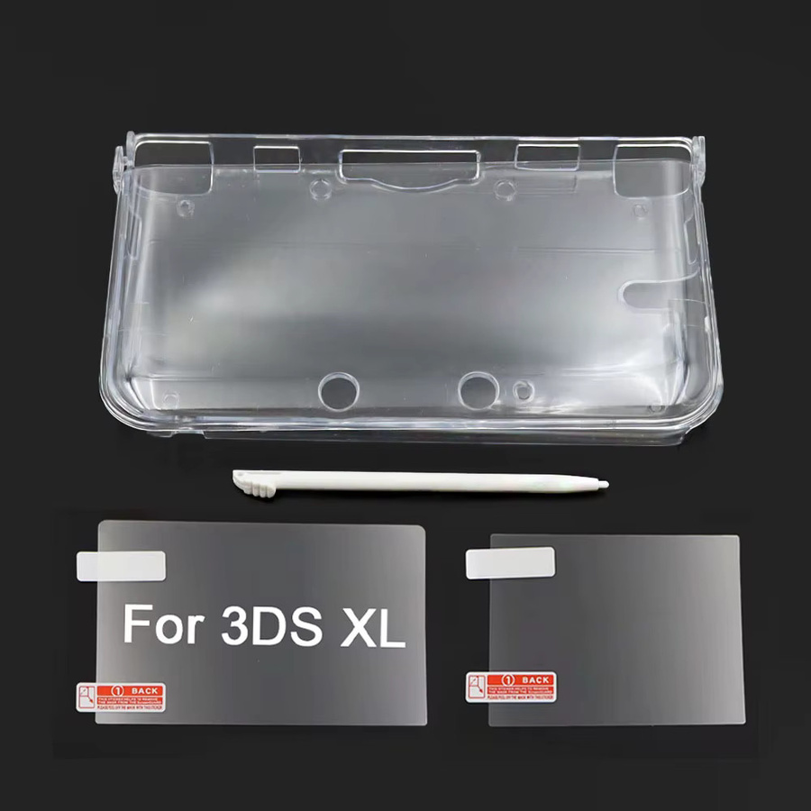 Nintendo 3DS XL/LL Schutzhüllen-Set mit transparenter Schutzfolie und Touchpen in Schwarz und Transparent - Bild 2