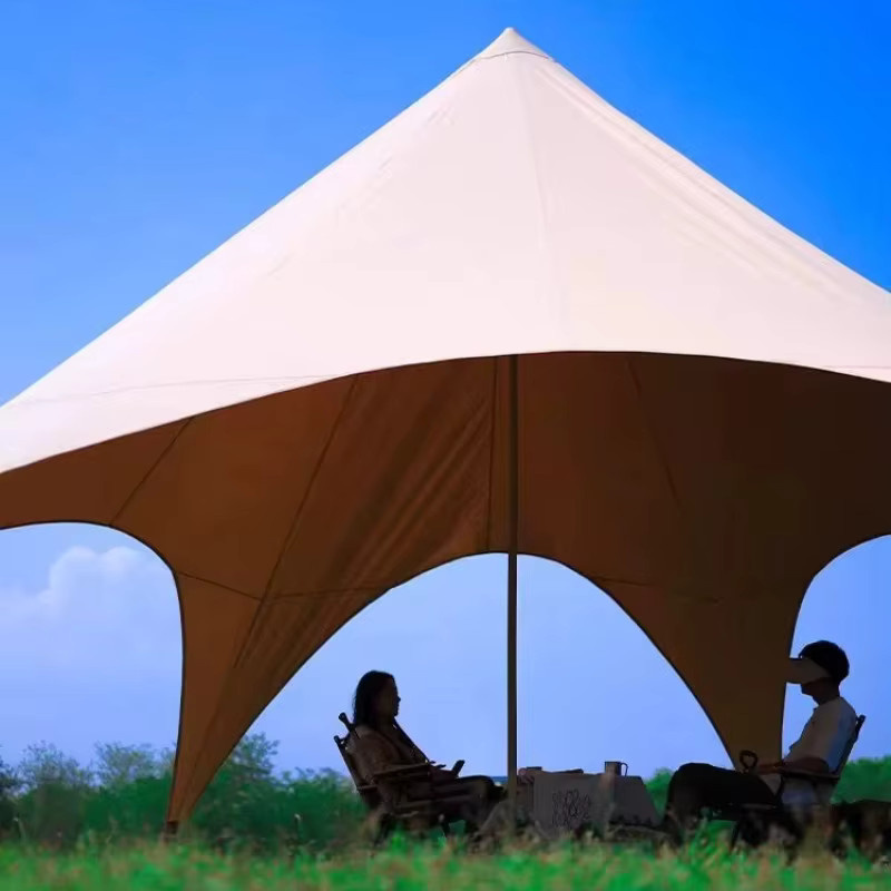 XMSJ Überdachungszelt mit gebogenem Design in Beige für Outdoor, Camping, Party oder Hochzeit - Bild 2