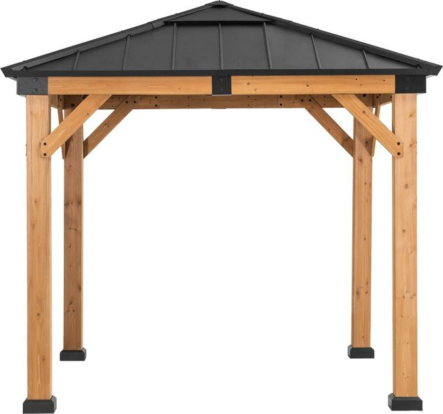 Sunjoy Gazebo aus FSC Zedernholz in Anthrazit mit B/T: 273 x 273 cm - Bild 1