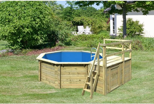 Karibu Achteck Pool Modell 1 C KDI für die Terrasse, B/B/H: 400 x 400 x 38 cm - Bild 1