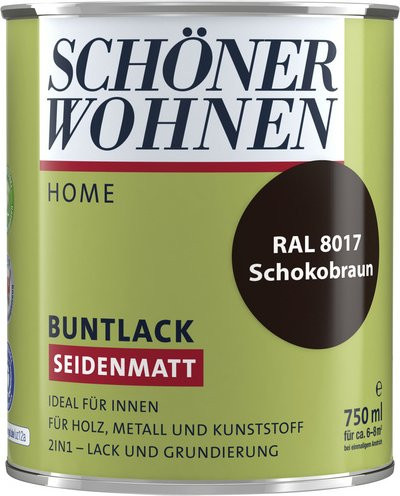 Schöner Wohnen DurAcryl Buntlack für Holz, Schokobraun, seidenmatt, 0,75 l - Bild 1