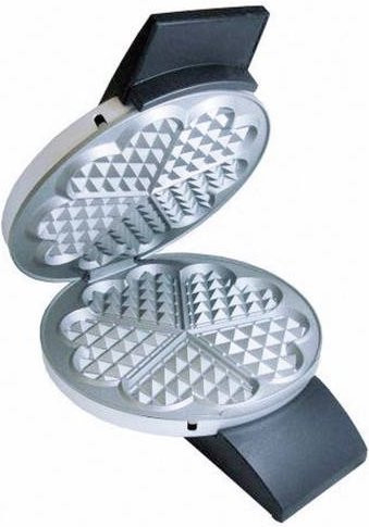 Cloer 1629 Herz-Waffeleisen aus Edelstahl in Schwarz und Silber mit analoger Temperatureinstellung - Bild 2