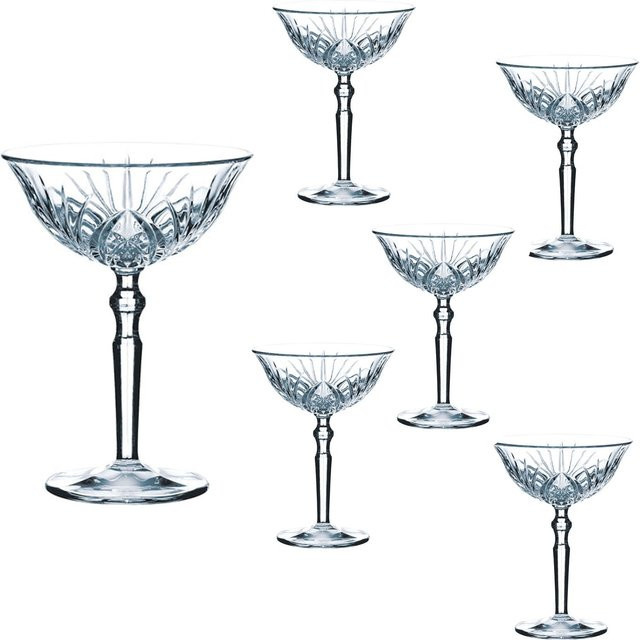 Nachtmann Palais Cocktailglas Set aus Kristallglas, 6-teilig, transparent mit geometrischem Design - Bild 1