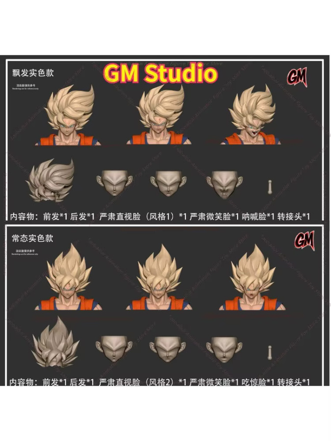 GM Studio Dragon Ball Goku Kopfskulptur-Zubehörpaket, 1/12, unbemannte Puppe - Bild 3