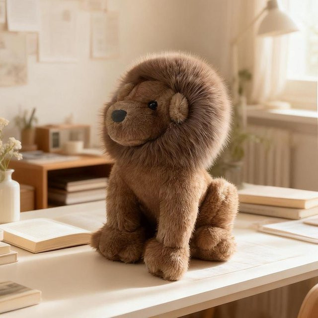 Löwen-Stofftier, Kuschelpuppe, schokoladenbraun, 45cm - Bild 1
