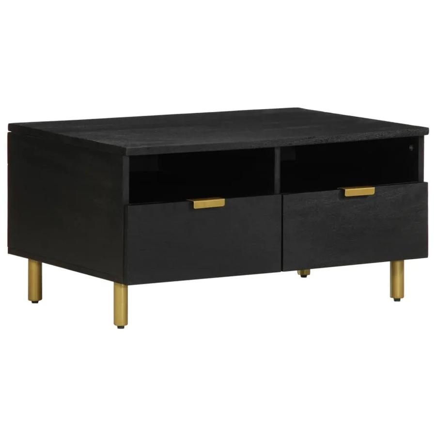 vidaXL Couchtisch Schwarz in Rechteckform aus Holzwerkstoff und Metall B/T/H: 80 x 54 x 40 cm - Bild 2
