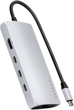 Satechi USB-C Dockingstation ST-P8KES in Silber mit 8K HDMI, USB-C und Ethernet/LAN - Bild 1