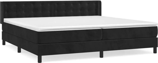 vidaXL Boxspringbett mit Matratze und Kopfteil in Schwarz aus Samt, B/T/H: 200 x 200 x 103 cm - Bild 1