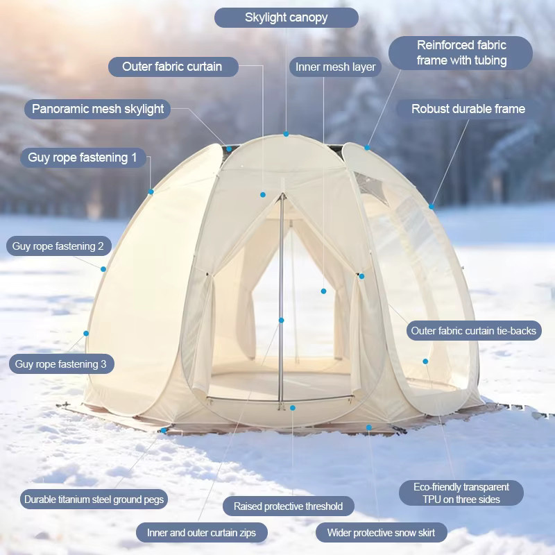 LIADUS Transparentes Outdoor-Campingzelt Blasenhaus für Winter und Garten in Transparent - Bild 3