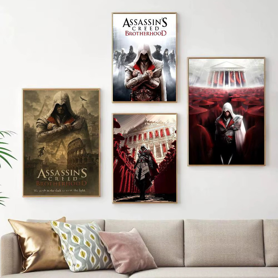 Game AssassinES S C-Creed Anime-Poster selbstklebende Wandkunst in HD-Qualität, Retro-Poster für deine Kawaii-Raumdekoration, Mehrfarbig - Bild 2