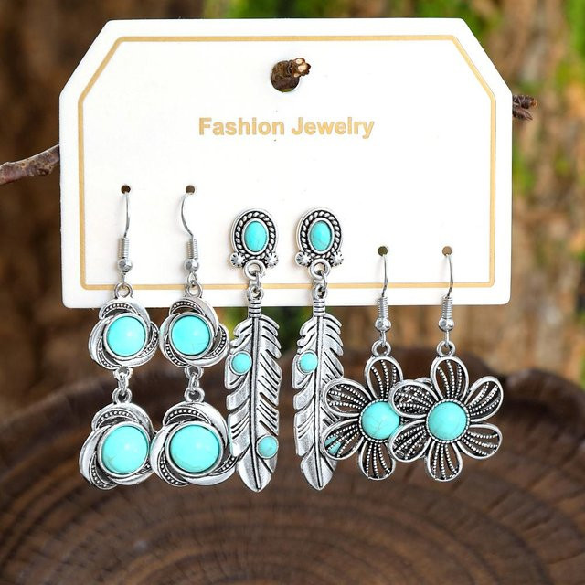 Lucky Star Jewelry Hängeohrringe, Silber, Türkis, Damen - Bild 1