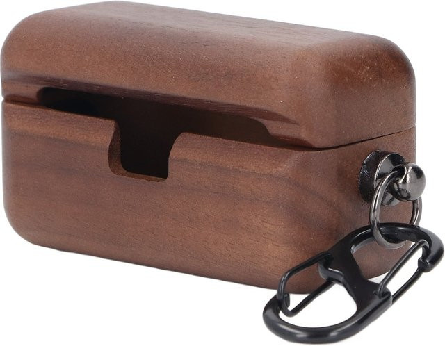 Bluetooth-Kopfhörer-Etui aus Walnussholz für Panasonic AZ80 in Braun mit kabelloser Ladeunterstützung - Bild 1