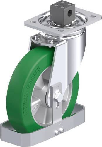 Blickle Stahlblech-Lenkrolle LH-ALST 200K-CS13-FS in Silber und Grün mit 200 mm Rad-Durchmesser und 750 kg Tragfähigkeit - Bild 1