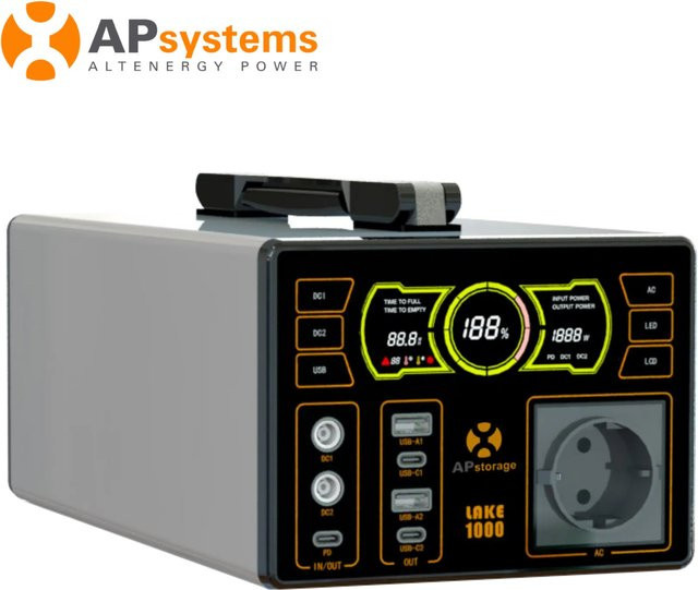 APsystems LAKE 1000 Tragbarer Solar-Generator mit 1000W Leistung und 1051Wh Lithium-Batterie für Camping, Wandern und Outdoor-Notstromversorgung - Bild 1