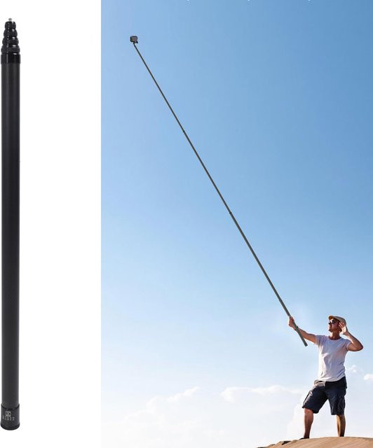 Dodocool Carbon Selfie Stick in Schwarz, verstellbares Carbon-Einbeinstativ als Verlängerung für Fotografie, 5 Meter - Bild 1