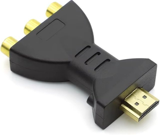 KAFNHCKA RCA AV zu HDMI Composite-Adapter Konverter Full HD 1080P Audio-Video-Kabel in Schwarz für TV-Box, DVD, Projektor und Computer - Bild 1