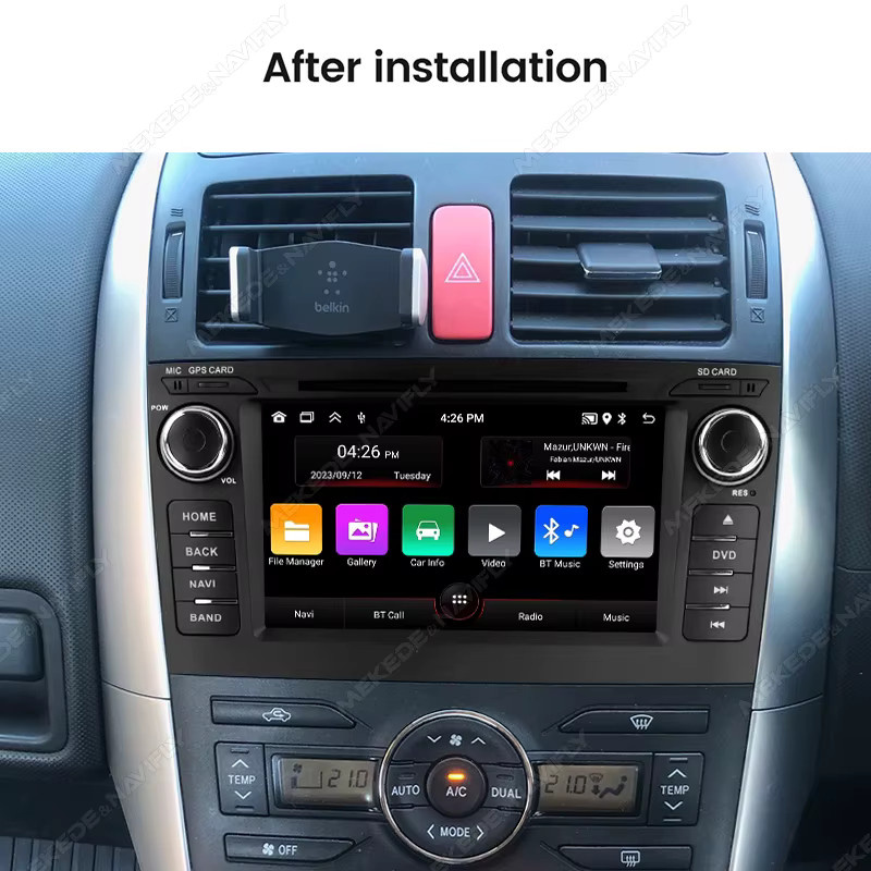 NAVIFANS Android 15 Autoradio mit GPS und CarPlay für Toyota Auris E150 sowie Corolla 2013-2018, Multimedia Video Player in Schwarz - Bild 2