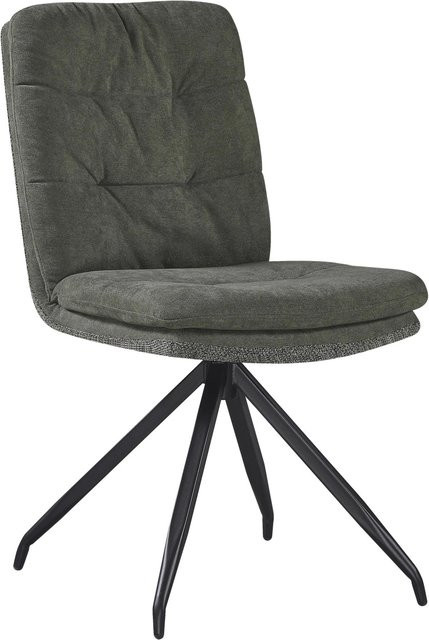 Mömax Stuhl Nova in Grün/Schwarz, moderner Schwenkstuhl aus Stoff und Metall für Home Office und Esszimmer, B/T/H: 49 x 48 x 89 cm - Bild 1