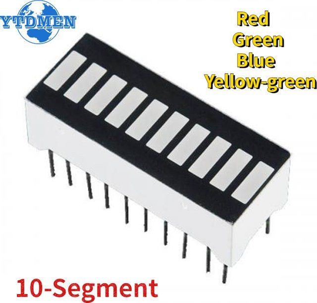 YTDMEN 10-Segment LED-Anzeigemodul Digitalröhre mit 20 Pins für Arduino in Rot, Grün, Blau oder Gelb-Grün (5/10 Stück) - Bild 1