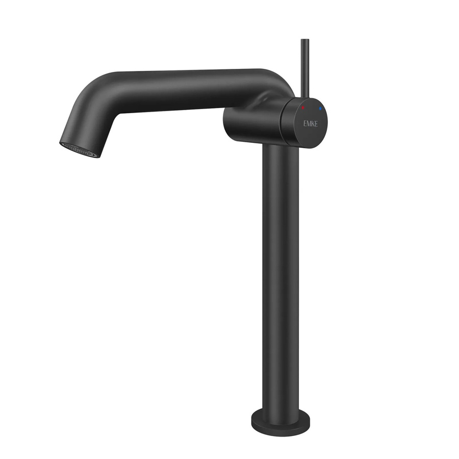 Emke Waschtischarmatur Mischbatteri für das Badezimmer in Schwarz Matt, Einhebelmischer, wassersparend, Messungen: Höhe: 7,6 cm, Breite: 33,2 cm, Tiefe: 22,0 cm - Bild 2