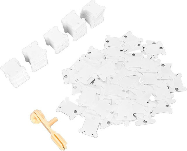 Igeteck 360 Stück Plastik Zahnseide Spulen zur Aufbewahrung in Weiß - Bild 1