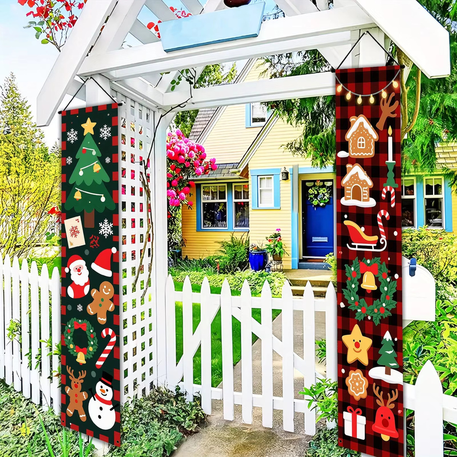 VIKAMA 2er Set Weihnachtliche Hängedekoration für Tür und Veranda in Mehrfarbig - Bild 5