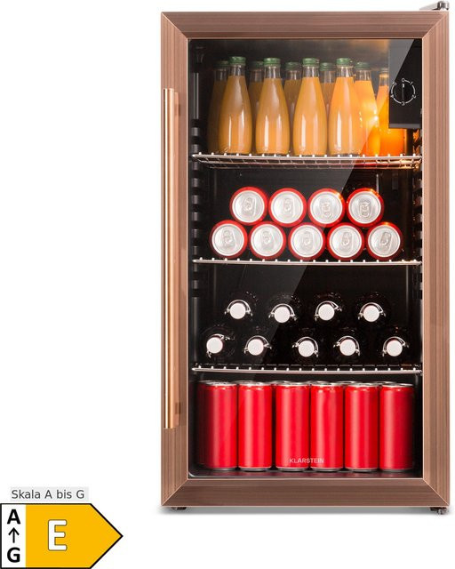 Klarstein Beersafe XXL Kühlschrank mit Panoramaglastür und 3 Böden, Farbe: Gold, Volumen: 80 Liter - Bild 1