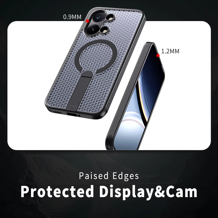 Magnetische Panzer-Handyhülle für Xiaomi Poco X8 Pro Max mit Kühlung und Wärmeableitung für Magsafe Metallhalterung in Schwarz oder Grau - Bild 4