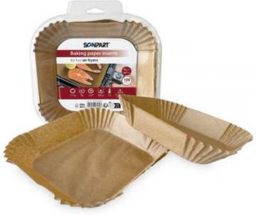 SCANPART Backpapier für Heißluftfritteusen, braun, 16 x 16 cm - Bild 1
