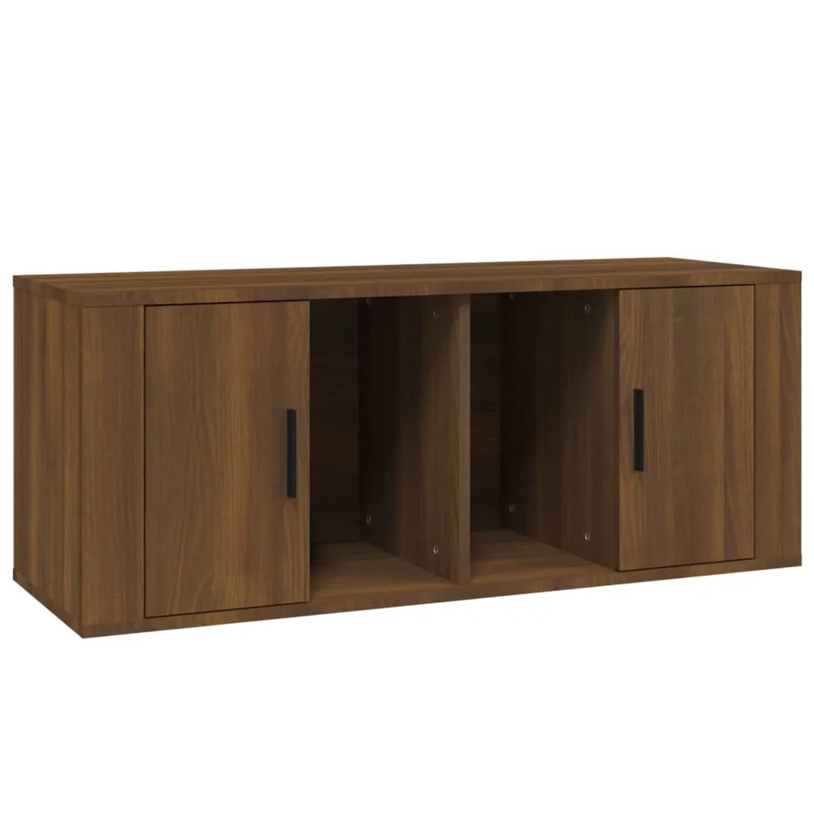 vidaXL TV-Schrank in Braun mit Eichen-Optik aus Holzwerkstoff, B/T/H: 100 x 35 x 40 cm - Bild 2