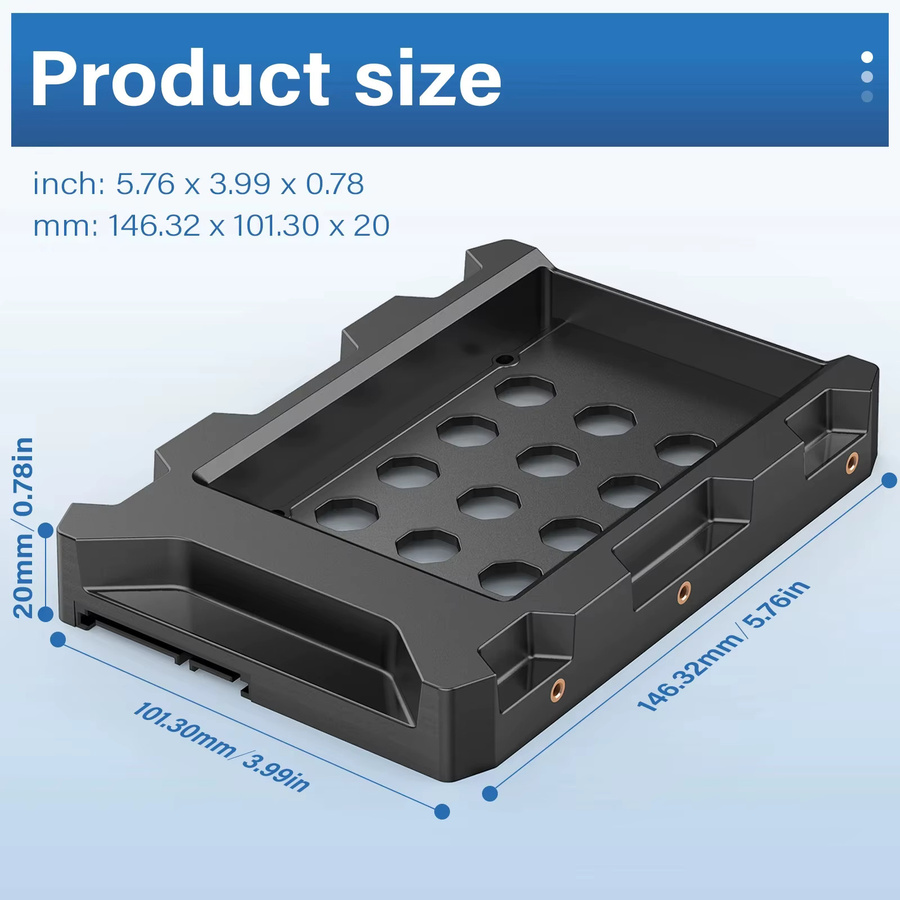EJAY Festplatten-Caddy für 2,5 bis 3,5 Zoll, SATA 3.0, unterstützt HDD und SSD, Schwarz - Bild 6