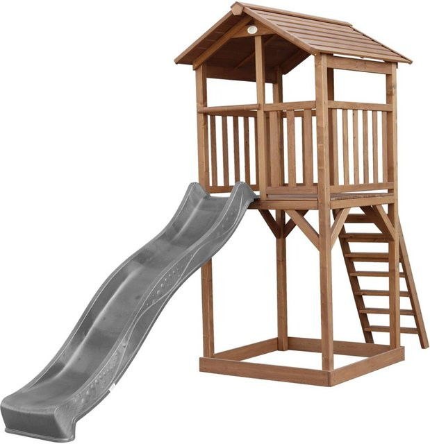 Axi Beach Tower Spielturm Braun mit Grauer Rutsche B/T/H: 349 x 111 x 242 cm - Bild 2