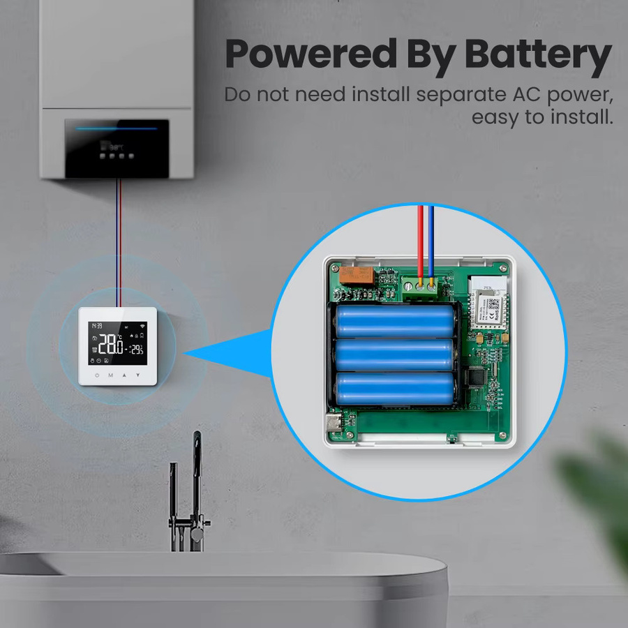 AVATTO Smart-Thermostat WiFi und ZigBee für Wasser- und Gasheizungen, batteriebetriebener Temperaturregler in Weiß, kompatibel mit Tuya, Alexa und Google Home - Bild 2