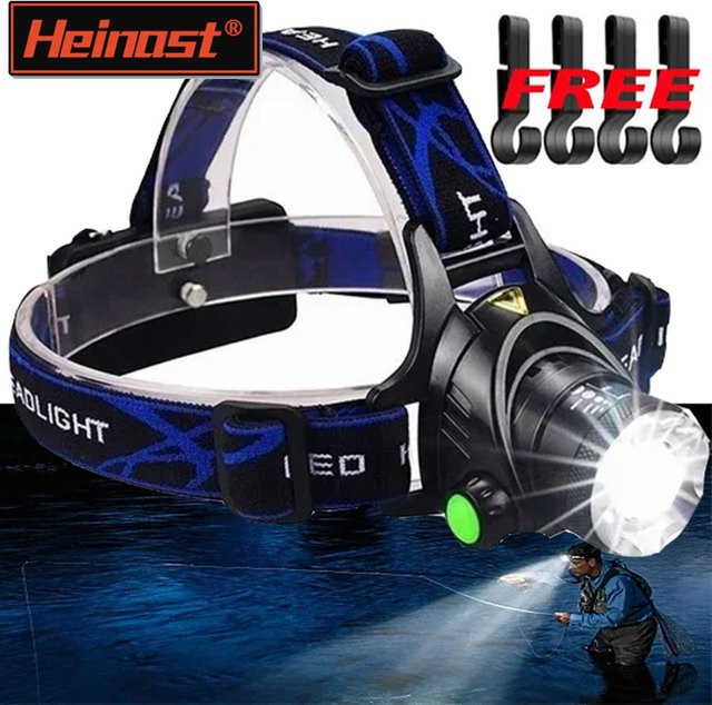 Heinast T6-LED-Stirnlampe in Schwarz mit Zoom-Funktion, 3 Modi und USB-Ladefunktion inklusive 2 x 18650-Akkus - Bild 1