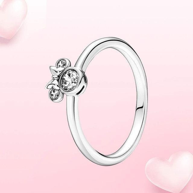 FOXANRY Jewelry Ring 925 Silber, Schleife Maus, Zirkonia, Damen - Bild 1