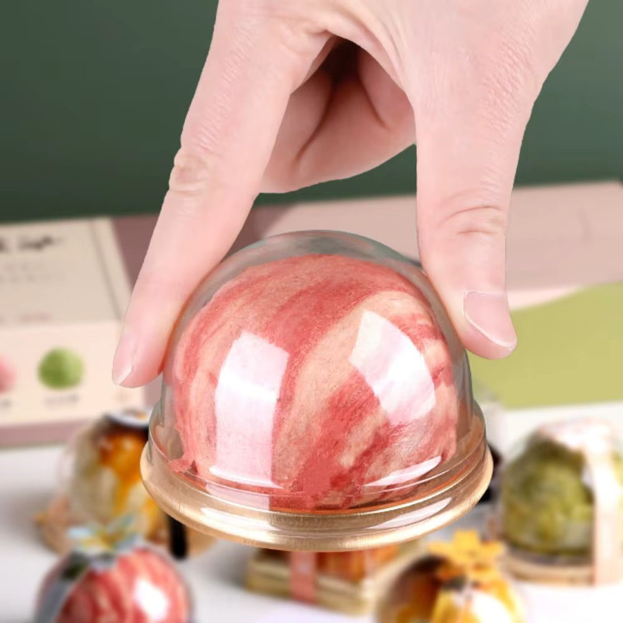 50 Stück transparente Mini-Cupcake-Boxen aus Kunststoff mit Kuppel für Dessert und Hochzeit - Bild 2