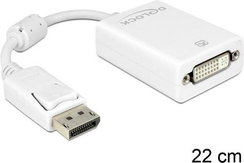 Delock DisplayPort zu DVI-I Adapter 24+5-polig in Weiß - Bild 1