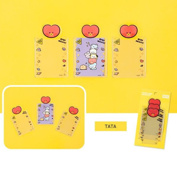 BT21 Fotokartenhüllen-Set aus Kunststoff, 21 Stück in 7 Typen, Farbe Gelb, Bangtan Goods Album Polaroid Schutzhüllen - Bild 1