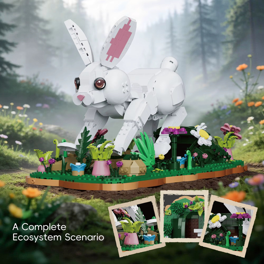 AMAZINGBLOKS Weißer Hase, Baukasten, 1232 Teile - Bild 2