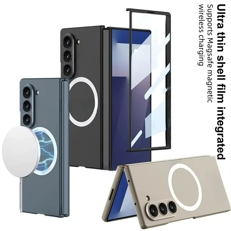 Robuste magnetische kabellose PC-Hülle für Samsung Galaxy Z Fold 7, 6, 5 in Schwarz mit HD-Folie und stoßfestem Schutz - Bild 4